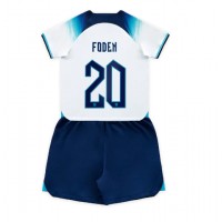 Otroški Nogometni dresi Anglija Phil Foden #20 Domači SP 2022 Kratek Rokav (+ Kratke hlače)